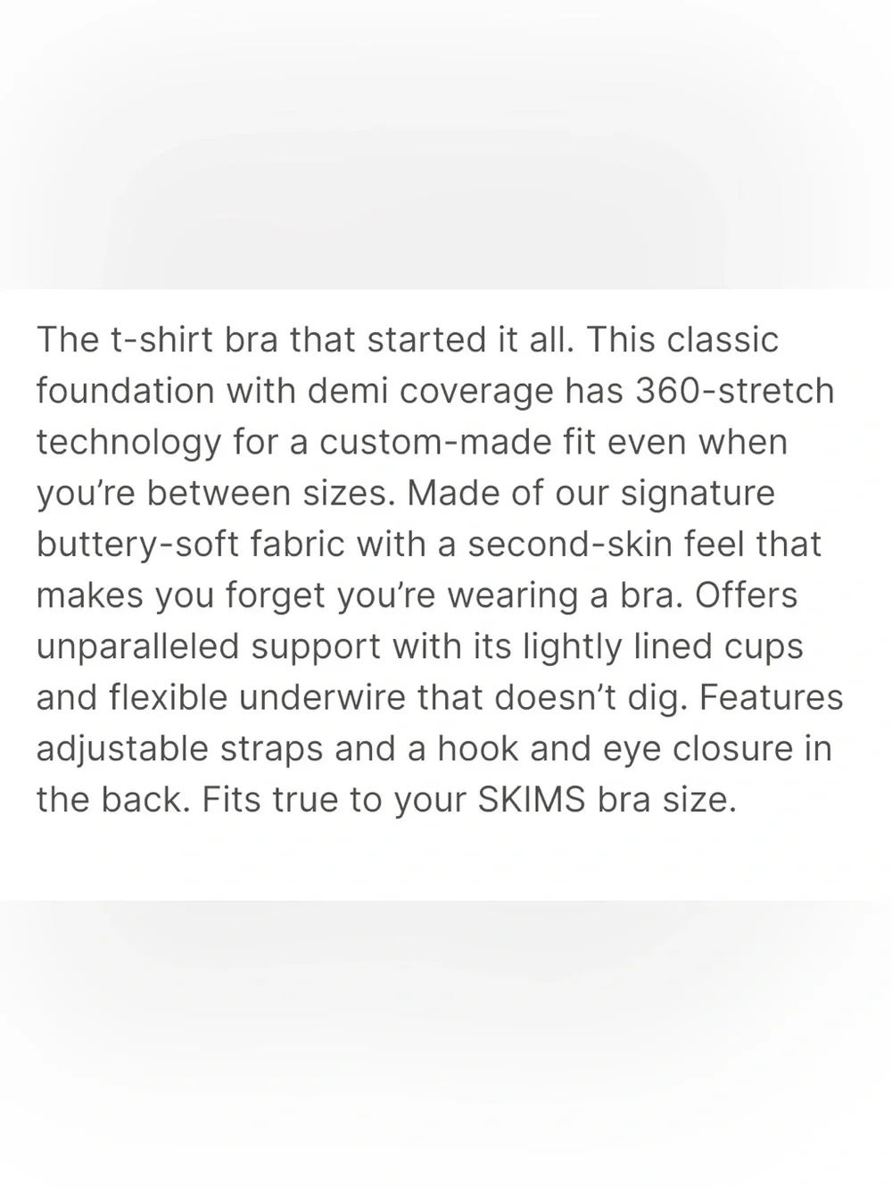 SKIMS Fits Everybody T-Shirt Bra NWOT - Picture 3 of 7